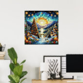 Weihnachtspender aus gefestigtem Glas Poster (Heimbüro)