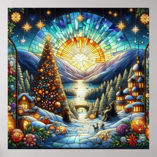 Weihnachtspender aus gefestigtem Glas Poster (Vorne)
