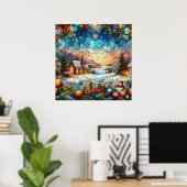 Weihnachtspender aus gefestigtem Glas Poster (Heimbüro)