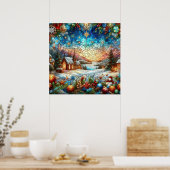Weihnachtspender aus gefestigtem Glas Poster (Küche)