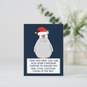 Weihnachtspenguin Benutzerdefinierter Text Postkarte (Stehend Vorderseite)
