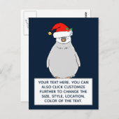 Weihnachtspenguin Benutzerdefinierter Text Postkarte (Vorne/Hinten)
