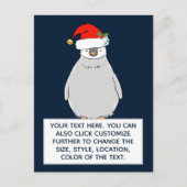 Weihnachtspenguin Benutzerdefinierter Text Postkarte (Vorderseite)