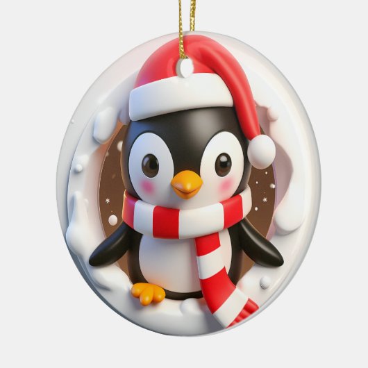 Weihnachtspenguin bricht aus keramik ornament (Links)