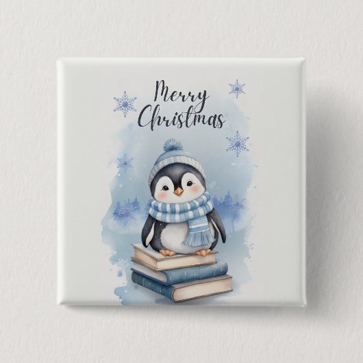 Weihnachtspenguin Button (Vorderseite)