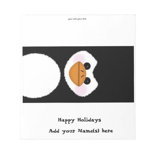 Weihnachtspenguin Candy Bar Wrapper Gastgeschenk Notizblock (Vorderseite)