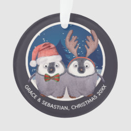 Weihnachtspenguin Couple Niedlicher Weihnachtsmann Ornament