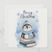 Weihnachtspenguin Einladung (Vorne/Hinten)