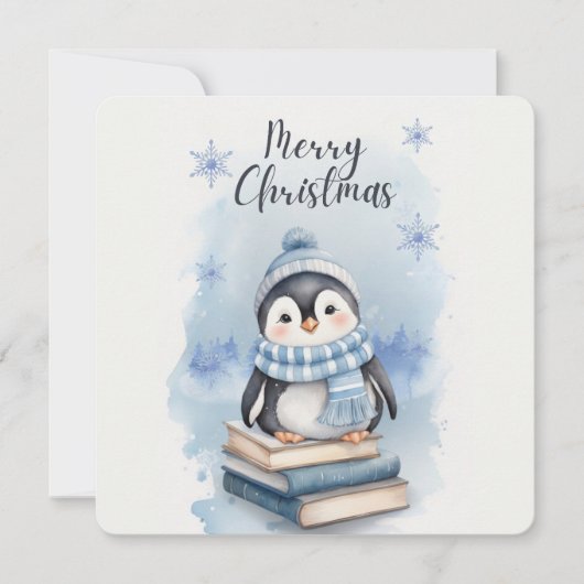 Weihnachtspenguin Einladung (Vorderseite)