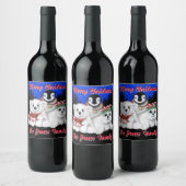 Weihnachtspenguin Eisbär-Siegel personalisieren Weinetikett (Flaschen)