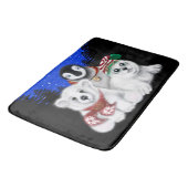 Weihnachtspenguin Eisbärenjunge Siegel Badematte (Schrägansicht)