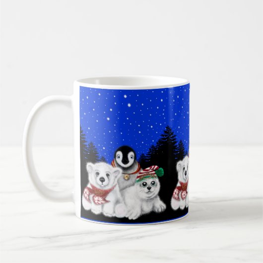 Weihnachtspenguin Eisbärenjunge Siegel Kaffeetasse (Links)