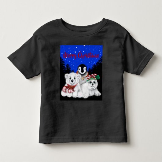 Weihnachtspenguin Eisbärenjunge Siegel Kleinkind T-shirt (Vorderseite)