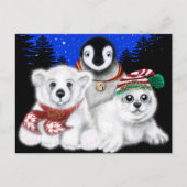 Weihnachtspenguin Eisbärenjunge Siegel Postkarte (Vorderseite)