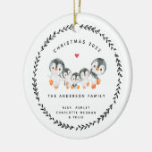 Weihnachtspenguin-Familie mit fünf Keramiken Ornam Keramik Ornament (Links)
