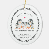 Weihnachtspenguin-Familie von sechs Keramiken Orna Keramik Ornament (Links)