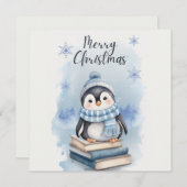 Weihnachtspenguin Feiertagskarte (Vorne/Hinten)