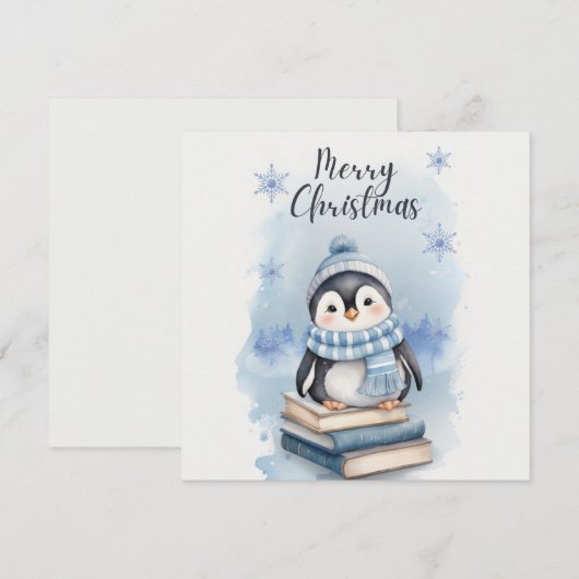 Weihnachtspenguin Feiertagskarte (Vorne/Hinten)