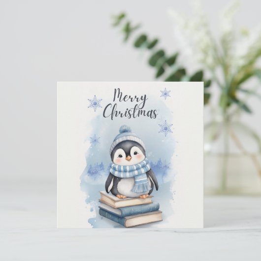 Weihnachtspenguin Feiertagskarte (Stehend Vorderseite)