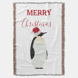 Weihnachtspenguin Funny Animal mit Weihnachtsmannm Decke