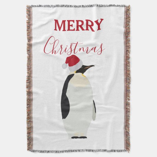 Weihnachtspenguin Funny Animal mit Weihnachtsmannm Decke (Vorderseite Vertikal)