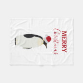 Weihnachtspenguin Funny Animal mit Weihnachtsmannm Fleecedecke (Vorderseite (Horizontal))