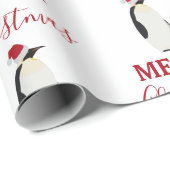 Weihnachtspenguin Funny Animal mit Weihnachtsmannm Geschenkpapier (Rolleneckpunkt)