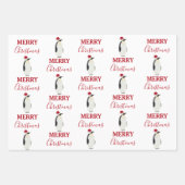 Weihnachtspenguin Funny Animal mit Weihnachtsmannm Geschenkpapier Set (Vorderseite)