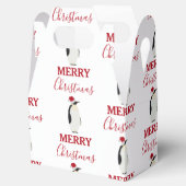 Weihnachtspenguin Funny Animal mit Weihnachtsmannm Geschenkschachtel (Geöffnet)