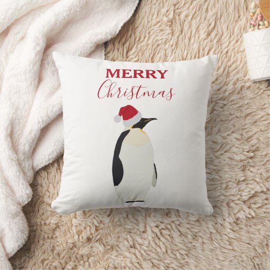 Weihnachtspenguin Funny Animal mit Weihnachtsmannm Kissen (Decke)
