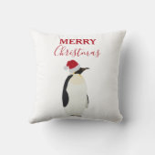 Weihnachtspenguin Funny Animal mit Weihnachtsmannm Kissen (Rückseite)