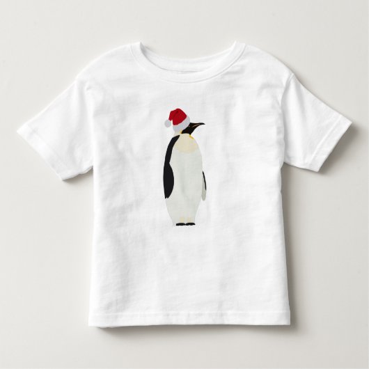 Weihnachtspenguin Funny Animal mit Weihnachtsmannm Kleinkind T-shirt (Vorderseite)