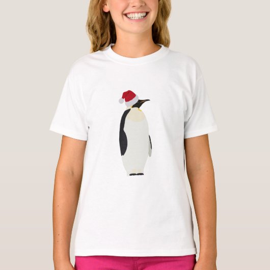 Weihnachtspenguin Funny Animal mit Weihnachtsmannm T-Shirt (Vorderseite)