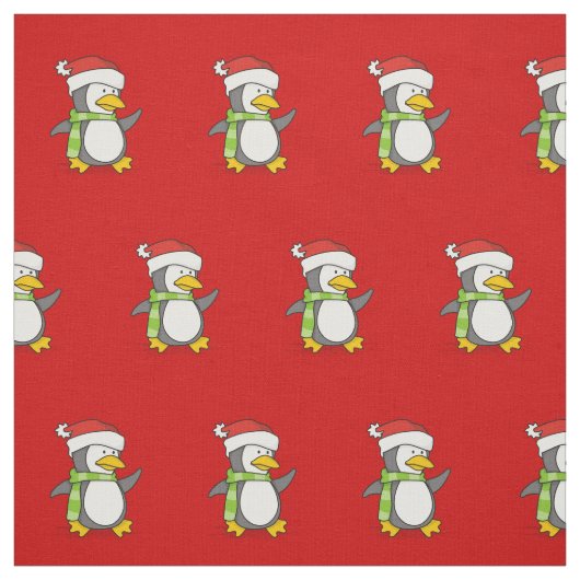 Weihnachtspenguin geht auf Schneepattern Stoff (Muster)