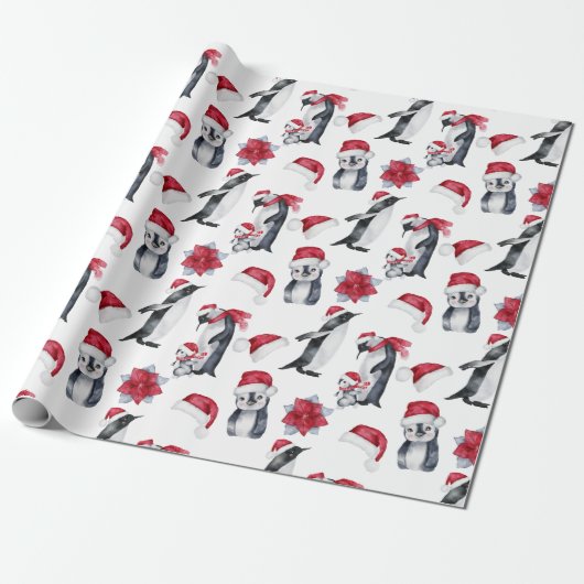 Weihnachtspenguin Geschenkpapier (Ungerollt)