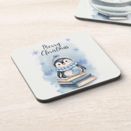 Weihnachtspenguin Getränkeuntersetzer (Linke Seite)