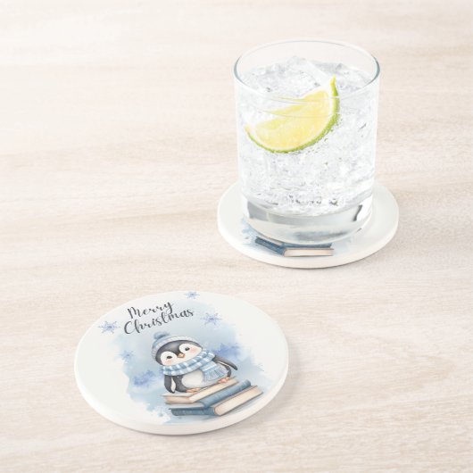 Weihnachtspenguin Getränkeuntersetzer (Seite)