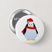 WeihnachtsPenguin in einer Weihnachtsmannmütze Button (Vorne & Hinten)
