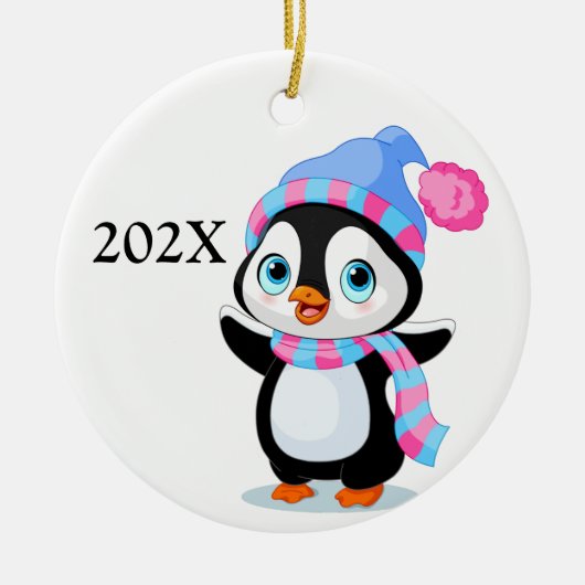 Weihnachtspenguin keramik ornament (Vorne)