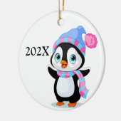 Weihnachtspenguin keramik ornament (Links)