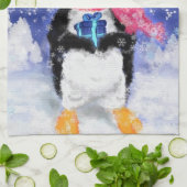 Weihnachtspenguin Küchentuch (Gefaltet)