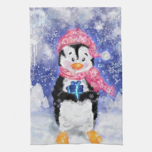 Weihnachtspenguin Küchentuch (Vertikal)