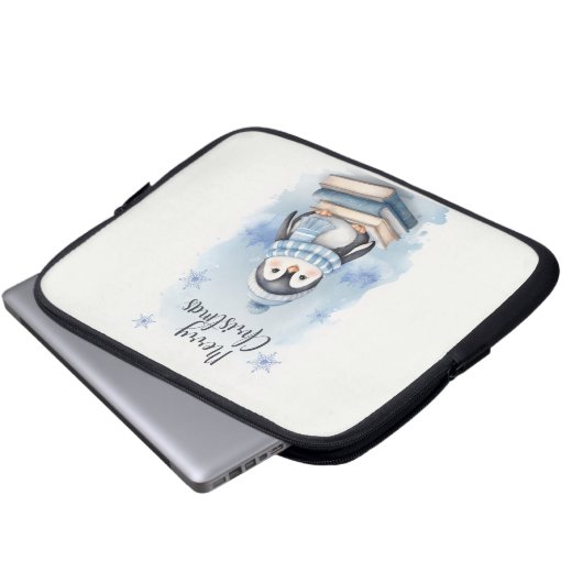 Weihnachtspenguin Laptopschutzhülle (Vorne Knopf)