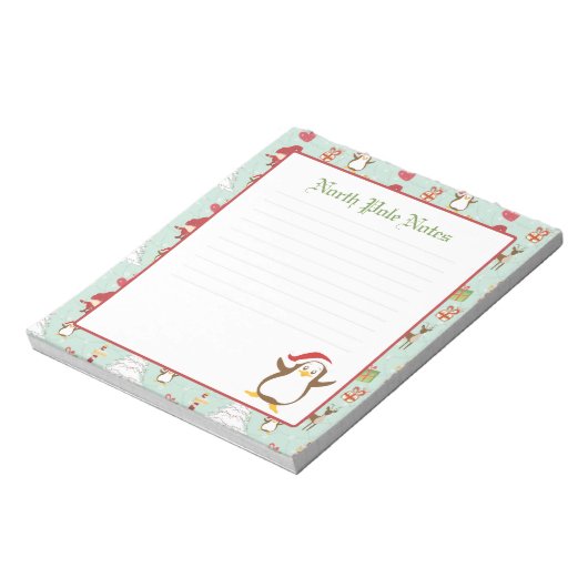 Weihnachtspenguin Linde Notepad Notizblock (Rotiert)