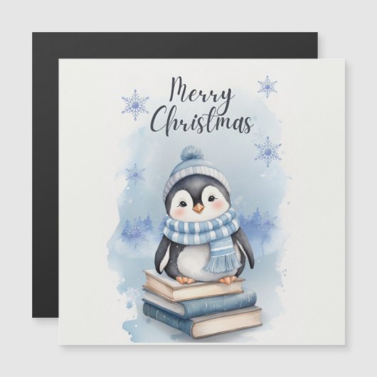 Weihnachtspenguin Magnetkarte (Vorne/Hinten)