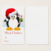Weihnachtspenguin mit Candy Cane Gift Tags (Vorne & Hinten)
