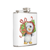 Weihnachtspenguin mit Geschenk - Feiertag Deko Flachmann (Rechts)