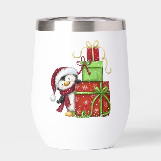 Weihnachtspenguin mit Geschenken - Festliche Fun-D (Rückseite)