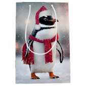 Weihnachtspenguin mit rotem Scarf Mittlere Geschenktüte (Vorderseite)