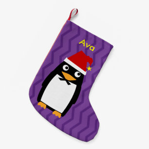 WeihnachtsPenguin mit Weihnachtsmannmütze Kleiner Weihnachtsstrumpf